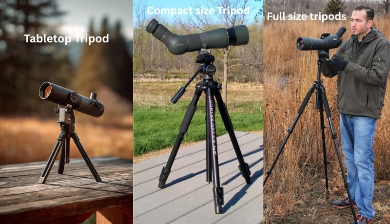 spotting-scope-tripods tabletop, compact and full size tripods of spotting scope